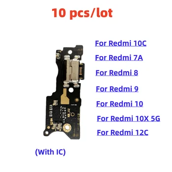 10 шт./лот, USB Зарядное Устройство Док-Разъем Зарядная Плата Штекерный Порт Гибкий Кабель Для Redmi 7A 8 9 10 10C 10X 5G 12C