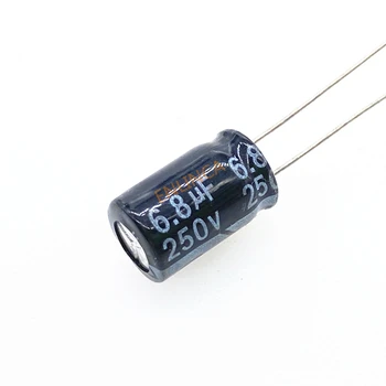 10 шт./лот Алюминиевый электролитический конденсатор T35 250v 6,8 МКФ, размер 8*16 250v 6,8 МКФ 20%