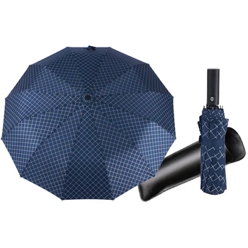 12 Ребер Большой Складной Зонт Rain Woman Деловые Мужчины Автоматические Зонты Ветрозащитные Мужские Paraguas В Полоску Солнечные И Дождливые Зонты
