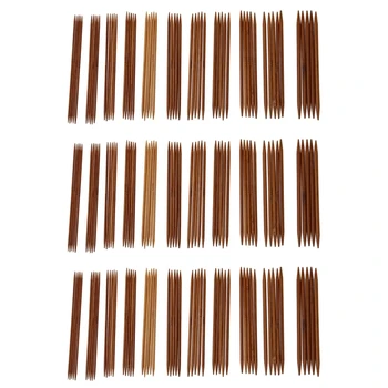 15 комплектов 11 размеров 5-дюймовых (13 см) наборов для вязания из карбонизированного бамбука с двойным заострением, набор игл (2,0 мм - 5,0 мм)