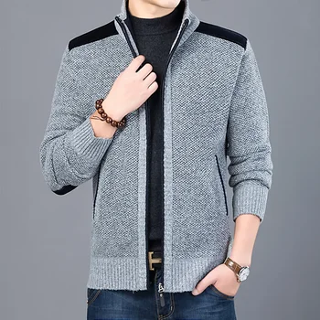 2023 Толстый Новый модный Брендовый свитер для мужчин, кардиган, Приталенные джемперы, Трикотаж, Теплая осенняя повседневная одежда в корейском стиле для мужчин
