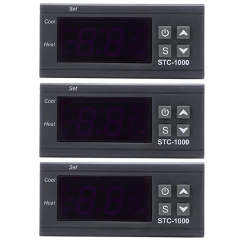 4X 220V Цифровой Регулятор Температуры STC-1000 Термостат Регулятор + Датчик Зонд