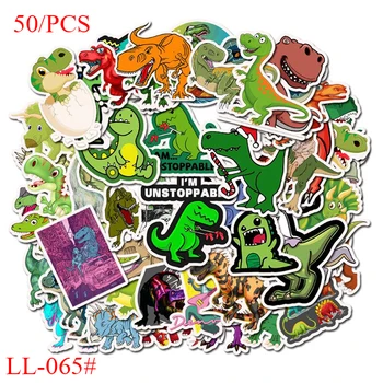 LL-065 # 50 /шт, Милые Динозавры, ПВХ, наклейка с Граффити, Классический Креативный Дизайн, коллекция Подарков, Высококачественная Печать