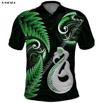 Manaia Maori New Zealand Rugby Aotearoa 3D Принт Мужская Рубашка Поло Для Взрослых С Коротким Рукавом Роскошная Высококачественная Летняя Футболка Дышащая