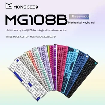 Monsgeek Mg108b Bluetooth Беспроводная Механическая Клавиатура Режим Игровой Клавиатуры 108 Клавиш Динамический Rgb Hotswap Pc Gamer Подарки Для Мальчиков