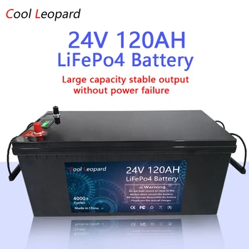 Аккумуляторы LiFePO4 24 В, для инвертора, солнечная панель, скутер, фонарь для лодки, литий-железо-фосфатный аккумулятор 24 В емкостью 120 Ач, встроенный BMS