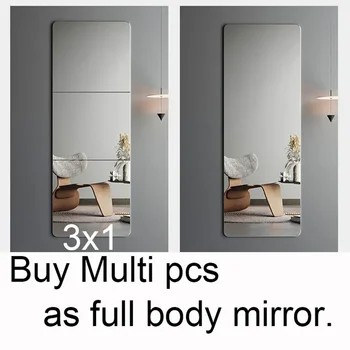 Акриловая мягкая зеркальная наклейка на стену, самоклеящееся туалетное зеркало, домашнее зеркало для всего тела, настенная наклейка на зеркало в спальне