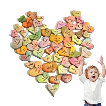 Вырезанные из дерева сердечки-аффирмации Уникальное послание в виде безделушки в форме сердца, мини-украшения в виде сердечек, подарки на память, думающие о вашем подарке