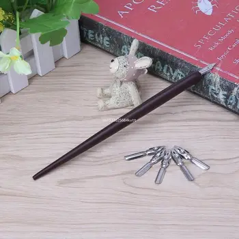 Деревянный держатель для ручки с 5 наконечниками Бытовой портативный челнок ручной работы для девочек и мальчиков