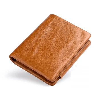 Дизайнерский мужской кошелек XZAN, кожаные тройные короткие кошельки, мужская застежка, винтажный мужской кошелек, мешочек для монет, Многофункциональный кошелек для карт