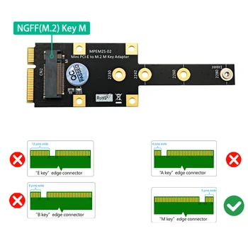 Для M.2 NGFF NVME M-key/B Ключ SSD к Mini PCI-E Карта адаптера Поддержка 2230/2242/2260/2280 M.2 B/M Ключ SSD Mini PCIe Карта Преобразования