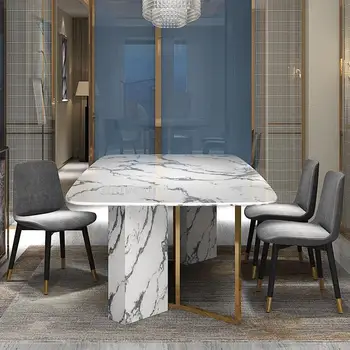 Журнальные столики в гостиной Дизайнерский Роскошный Мраморный стол с длинным обеденным столом, Чайная мебель для отеля в скандинавском стиле Mesas De Centro Para Salon
