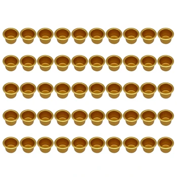 Золотые алюминиевые канделябры качества W3JA 50шт Мини-подсвечник для особого случая Подходит для ежедневного и праздничного использования