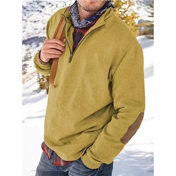 Износ 2023 осень Европейский и американский мода молнии с длинным рукавом стоячим вырезом свободные свитера Мужские 