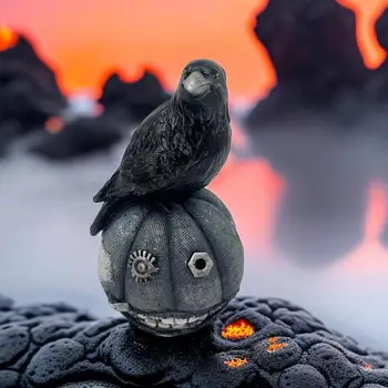 Имитация поддельной птицы из смолы, реалистичная модель черной Вороны на Хэллоуин, украшение дома, страшные игрушки для животных, привлекающие внимание, легкие