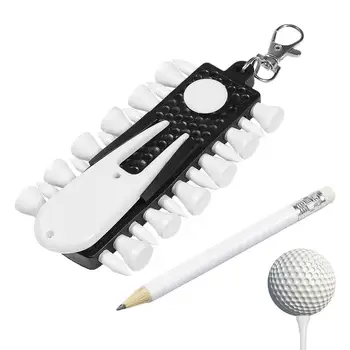 Инструмент для игры в гольф и зажим для шарикового маркера для ремонта с 12 шариковыми шипами Инструмент для игры в гольф, маркер для мяча для гольфа с ручкой для подсчета очков, зеленая вилка для ремонта, магнитная