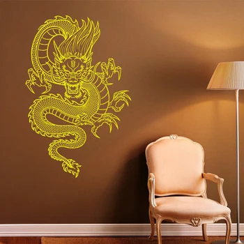 Китайский дракон, наклейка на стену, Виниловые наклейки, Дизайн интерьера дома в китайском стиле, Художественные фрески, Украшение спальни 2242