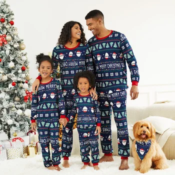 Комплекты семейных пижам с рождественским принтом Санта-Клауса и снежинки PatPat (огнестойкие)