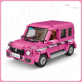 Креативный Городской Розовый автомобиль Mini Block Benz G63 В сборе Модель Orv Строительные Кирпичи Внедорожник Развивающие Игрушки для детей Подарки