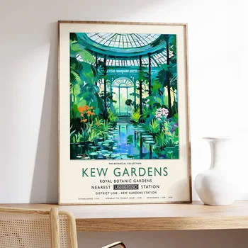 Лондонский парк Кью Гарденс, ретро-плакаты и принты, туристические пейзажи, Картина на холсте, Винтажная настенная картина для гостиной, домашний декор