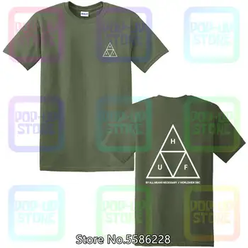 Мужская футболка Huf с изображением полосатого вереска и тройного треугольника, размер унисекс S-3Xl