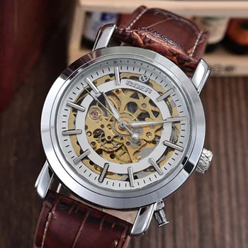 Мужские часы T-GOER, роскошные Золотые часы-скелет, мужские автоматические Механические наручные часы, откидная задняя крышка Relogio Masculino