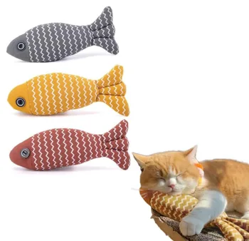 Мягкие игрушки из кошачьей мяты, Подушка-рыбка, Мягкие плюшевые подушки, Игрушка для чистки зубов кошки