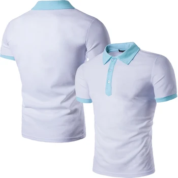 Новая футболка в стиле пэчворк с короткими рукавами, мужская летняя молодежная Корейская тонкая рубашка поло с коротким рукавом в тонком стиле