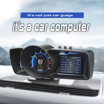 Новейший Автомобильный Головной Дисплей A600 OBD2 + GPS Автомобильный HUD Охранная Сигнализация Спидометр Датчик Бортового компьютера Температура Воды Об/мин Тахометр