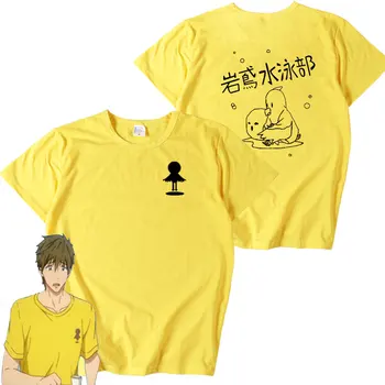 Новый бесплатно! Футболка Тачибана Макото, мужская футболка с аниме Нанасе Харука, хлопковые топы с коротким рукавом, футболка