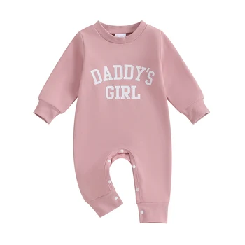 Осенняя детская одежда Daddy's Girl Romper, комбинезон, толстовка, одежда для новорожденной девочки, собирающейся домой, детская одежда, комбинезон