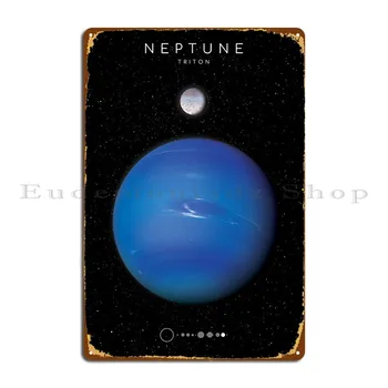 Планета Нептун Металлический знак, Ржавая роспись, декор стен, изготовленный на заказ плакат с жестяной вывеской для гаража