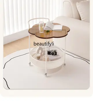 Приставной столик для дивана, Переносная тележка, Гостиная, Маленькая квартира, Креативный Мини-журнальный столик