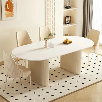 Простой итальянский обеденный стол Модная библиотека для гостиной Туалетные обеденные столы Многофункциональная мебель белого цвета Mesas De Jantar