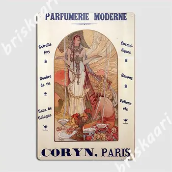 Рекламный плакат Альфонса Мухи для Coryn Paris Parfumerie Moderne 1898, Металлическая вывеска, Индивидуальные таблички, Жестяной плакат