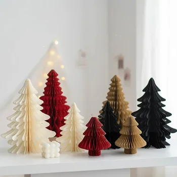 Рождественское креативное мини-украшение для рождественской елки S-XL, складывающееся оригами в виде пчелиных сот, планировка домашнего пространства, Рождественское украшение