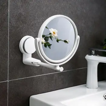 Самоклеящиеся Пластиковые Складные Вакуумные Всасывающие Круглые Аксессуары Для ванной Зеркало для туалетного столика Зеркала для ванной Принадлежности для макияжа Зеркала для бритья