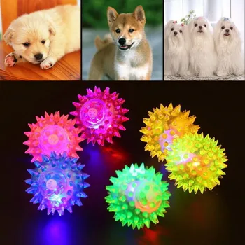 Собачьи скрипучие игрушки, Разноцветный Мягкий Резиновый светящийся питомец, щенок, Жующий, играющий, Эластичный Ежик, игрушка с мячом, Мелкие принадлежности для домашних животных