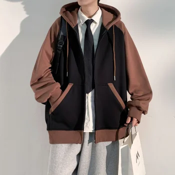 Теплый зимний модный кардиган свитер мужской Весна и осень 2023 новый модный бренд Hong Kong style couple jacket свободного кроя