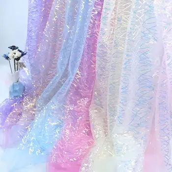 Ткань с блестками в цветную полоску 3 мм, крипто-сетка, свадебное украшение, фоновое платье для съемки, ткань для сценической одежды