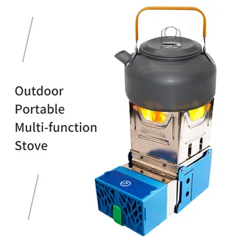 Уличная портативная электрическая плита Mini Flame Cube, Дровяная печь, походная плита с мобильной зарядкой